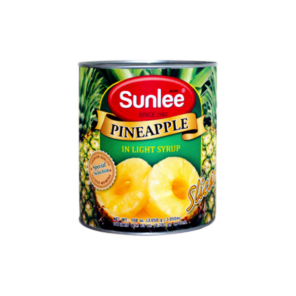 Sunlee - Pineapple Slices in Light Syrup - 6x3050g